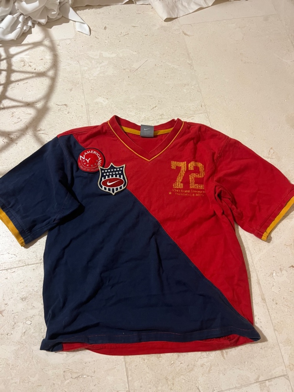 Nike Red & Navy Colorblock Cotton Jersey